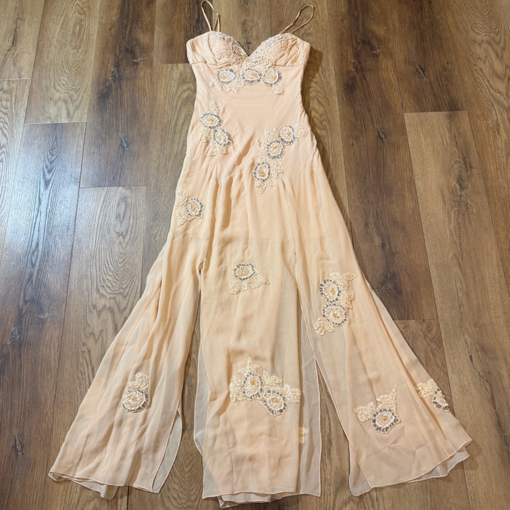Vintage 100% Silk Beaded Dress Sue Wong Dress Y2K Fairy Prom Wedding Dress - Picture 7 of 14